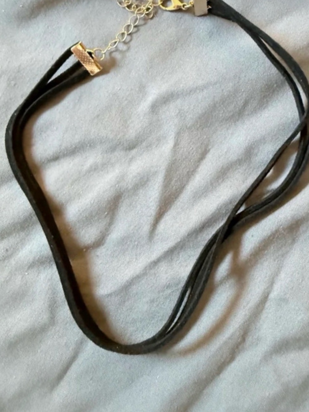 Black Suede Multi-Strand Choker Necklace